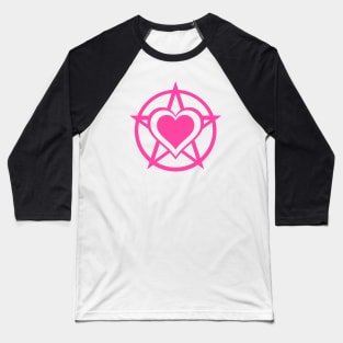 Pink Pagan Heart Cheeky Witch® Baseball T-Shirt